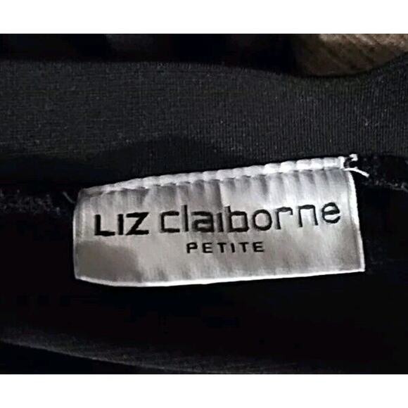 Liz Claiborne Small Midi Skirt Black Elastic Stretch Dressy Waist A Line Formal - Picture 6 of 6
